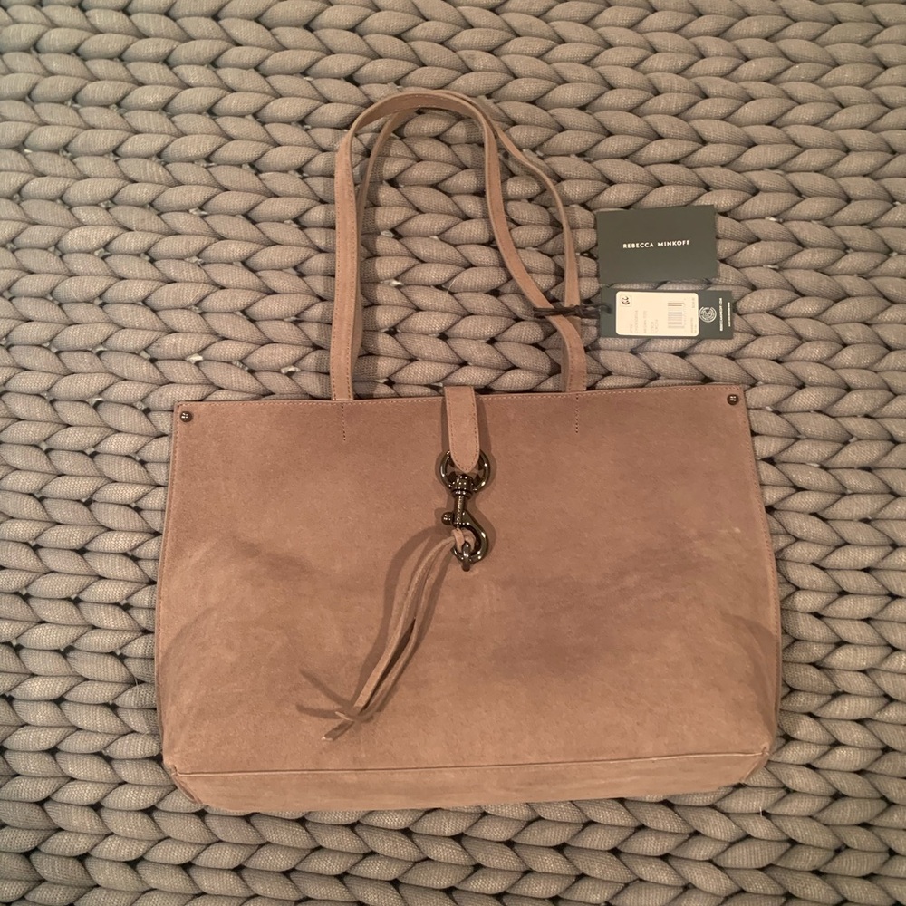 Rebecca Minkoff Megan Suede Tote in Tan/Porcini